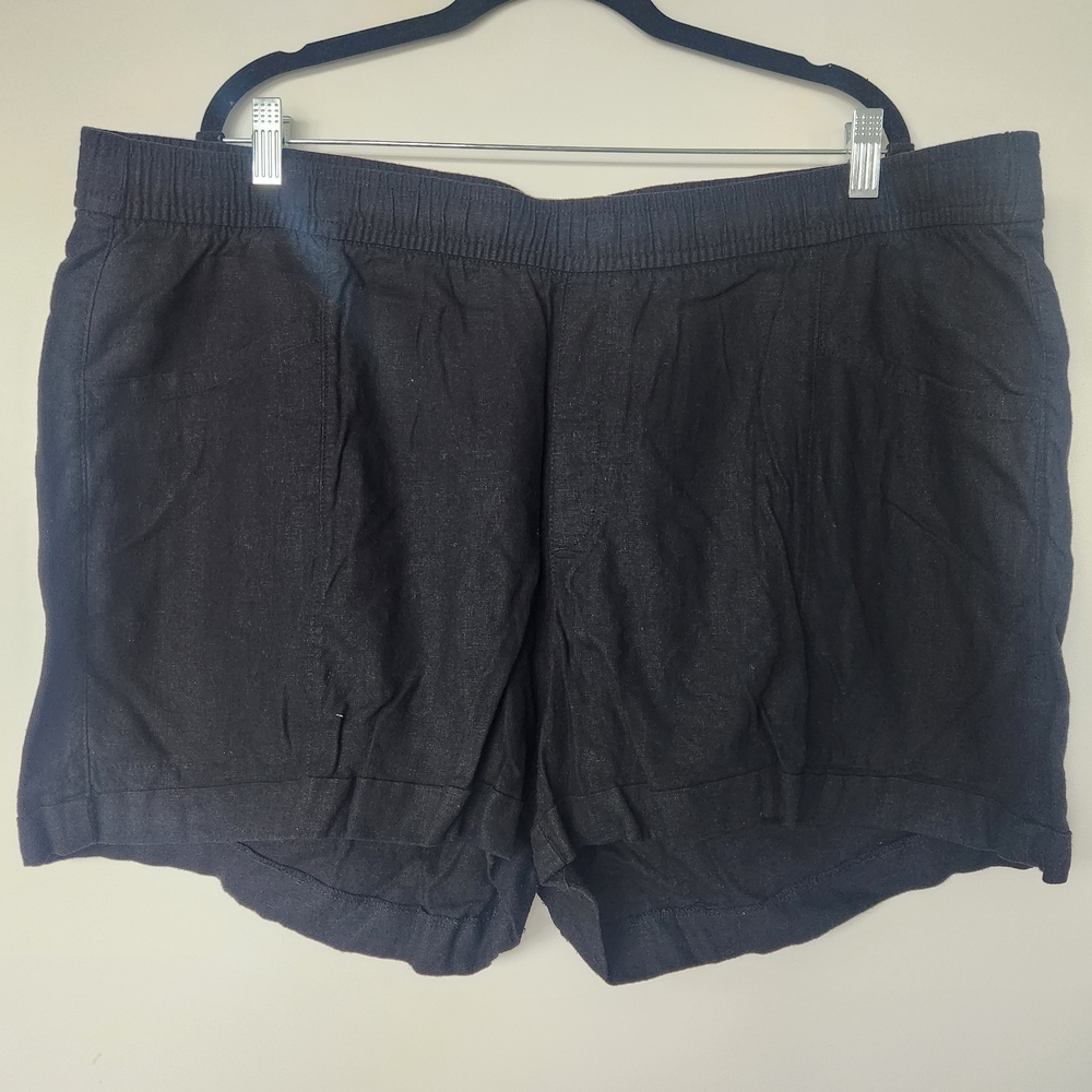 Old Navy Black High-Waist Linen-Blend Women's Shorts